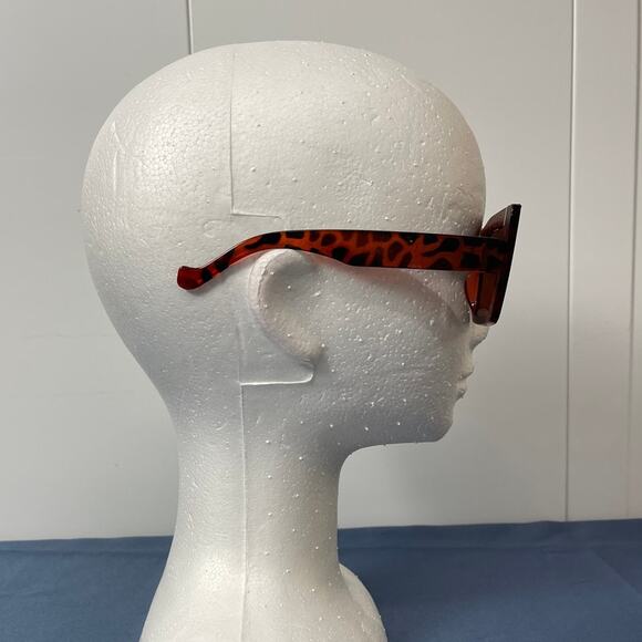 Animal Print Square Frame Fashion Sunglasses Brown Lenses - Picture 2 of 8